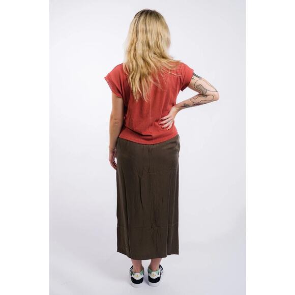 NWT MIOU MUSE Women's Brown Buttondown Midi Cargo Skirt Size Medium - Picture 2 of 7